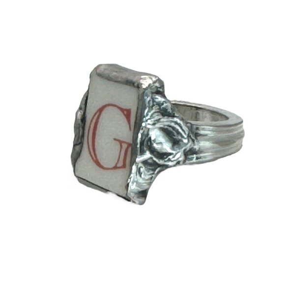 Peter Rabbit Alphabet Broken China Ring & 1847 Rogers Bro 3X SP Spoon Handle 7.5 - Picture 11 of 17